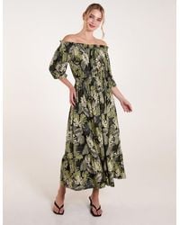 Blue Vanilla - Bardot Elasticated Maxi Dress - Lyst