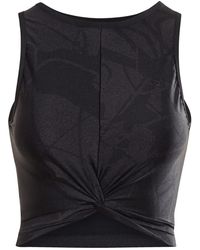 Reebok - Shiny Yoga Scribble Cropped Vest - Lyst