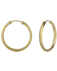 The Jewellery Stockroom - 28Mm Rolled Tube Hoop Earrings Plated - Lyst