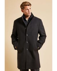 Threadbare - 'Pipe' Funnel Neck Coat With Mock Layer - Lyst