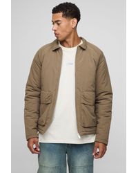 BoohooMAN - Regular Fit Crinkle Peached Nylon Pocket Harrington Jacket - Lyst