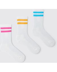 BoohooMAN - 3 Pack Striped Socks - Lyst