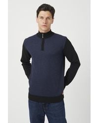 Brave Soul - Contrast Panel Quarter Zip Jumper - Lyst
