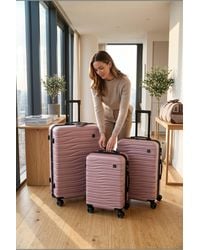 Infinity Leather - Hardshell Rose 8 Wheel Luggage Case Bag Suitcase Set - Lyst