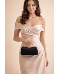 SVNX - Diamonte Handle Glitter Clutch Bag With Chain Strap - Lyst