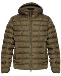 DIESEL - Plain Khaki Padded Hooded Jacket - Lyst