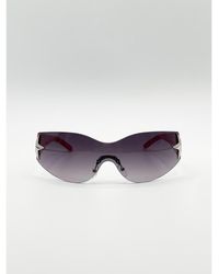 SVNX - Wrap Around Racer Sunglasses With Star Hinge Detail - Lyst