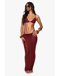 Boohoo - Premium Swim Hot Fix Diamante Beach Skirt - Lyst