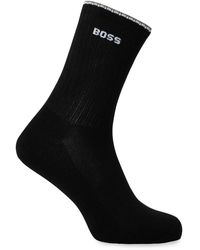 BOSS - Rib Stripe Quarter Socks - Lyst