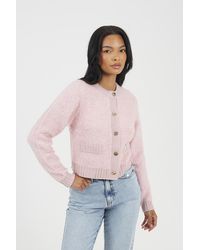 Brave Soul - Button Through Boucle Cardigan - Lyst