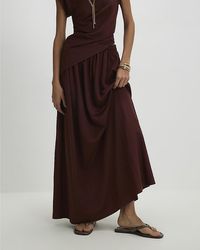 River Island - Maxi Skirt Elasticated Waist Viscose - Lyst
