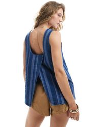 ASOS - Soft Denim Top With Cross Back - Lyst