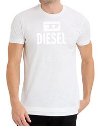 DIESEL - Monotone Logo T-Shirt Cotton - Lyst