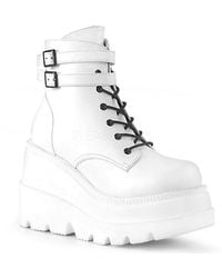 Demonia - Shaker 52 Stacked Wedge Ankle Boots - Lyst