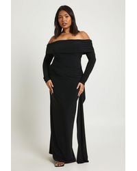 Boohoo - Plus Slinky Bardot Column Maxi Dress - Lyst