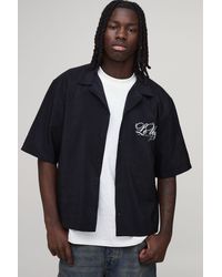 BoohooMAN - Oversized Boxy Lemon Back Print Half Sleeve Shirt - Lyst