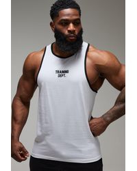 BoohooMAN - Training Dept Regular Fit Ringer Stringer Vest - Lyst