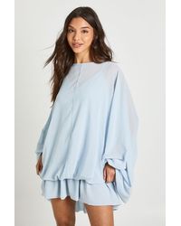 Boohoo - Chiffon Cami Overlay Blouson Skater Dress - Lyst