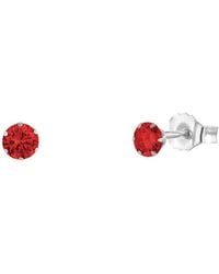 The Jewellery Stockroom - Sterling 3Mm Garnet Cz Crystal Stud Earrings - Lyst