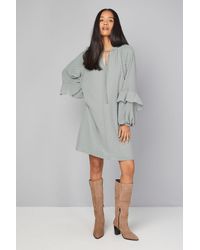 Wallis - Dobby Ruffle Sleeve Shift Dress - Lyst