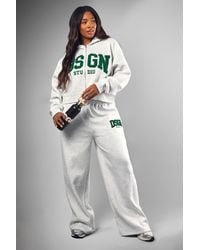 Boohoo - Plus Dsgn Studio Applique Straight Leg Jogger - Lyst