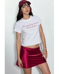 Busem - Printed Crew Neck Crop T-Shirt - Lyst