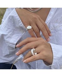 SEOL + GOLD - Sterling Chunky Opal And Cz Ring - Lyst
