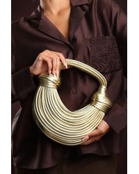 Where's That From - Wheres 'Blossom' Curved Metallic Shoulder Bag - Lyst