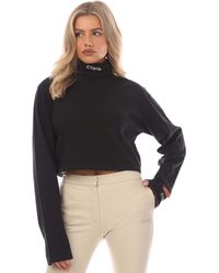 Heron Preston - Ctnmb Cropped Roll Neck T-shirt (zwart, Wit) - Lyst