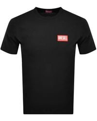 DIESEL - Red Box-logo Zwart T-shirt - Lyst