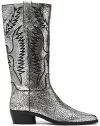 Steve Madden - Leather Trevi Boot Silvers - Lyst