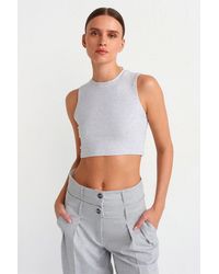 Dilvin - Ribbed Cotton Crop Top - Lyst