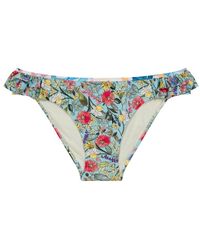 Penti - Floral Mid-Waist Bikini Bottoms With Ruffle - Lyst