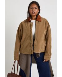 Boohoo - Plus Suede Collared Jacket - Lyst