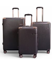 Infinity Leather - Expandable Marron Hard Shell 8 Wheels Luggage Travel Cabin Suitcase - Lyst