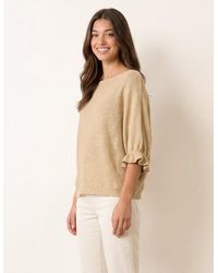 Blue Vanilla - Frill Sleeve Metallic Top - Lyst