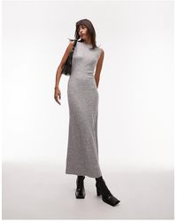 TOPSHOP - Knitted Sleeveless Midi Dress - Lyst