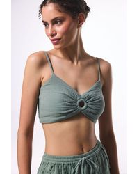 Penti - Cotton Fitted Crop Cami With Cut-Out Detail - Lyst