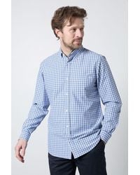 MAINE - Mini Check Long Sleeve Shirt Cotton - Lyst