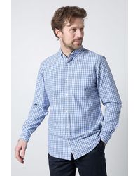 MAINE - Mini Check Long Sleeve Shirt Cotton - Lyst