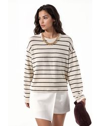 Busem - Striped Ribbed Crew Neck Sweater - Lyst