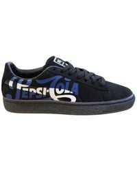 PUMA - Suede Classic X Pepsi Trainers Black Leather Lace Up Shoes 366332 02 - Lyst