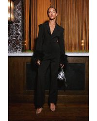 Warehouse - Feather Cuff Tailored Jumpsuit - Lyst