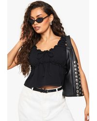 Boohoo - Cotton Frilled Neckline Milkmaid Top - Lyst
