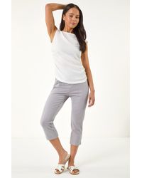 Roman - Petite Ponte Stripe Cropped Trouser - Lyst