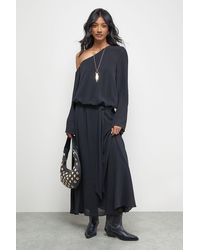 Warehouse - Crinkle Chiffon One Shoulder Drop Waist - Lyst
