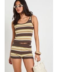 Boohoo - Knitted Scoop Neck Top And Micro Mini Short Set - Lyst