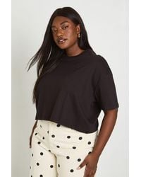 Boohoo - Plus Basic Oversized Boxy Crop T-Shirt - Lyst