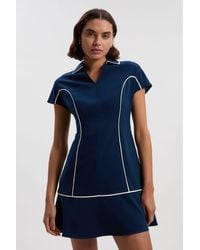 Karen Millen - Tall Tailored Crepe Tipped Mini Shirt Dress - Lyst