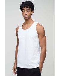 BoohooMAN - Regular Fit Bm Signature Embroidered Basic Vest - Lyst